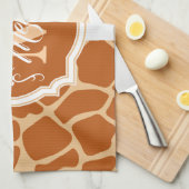 Giraffe Print Monogram Geschirrtuch (Viertel Falte)
