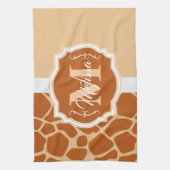 Giraffe Print Monogram Geschirrtuch (Vertikal)