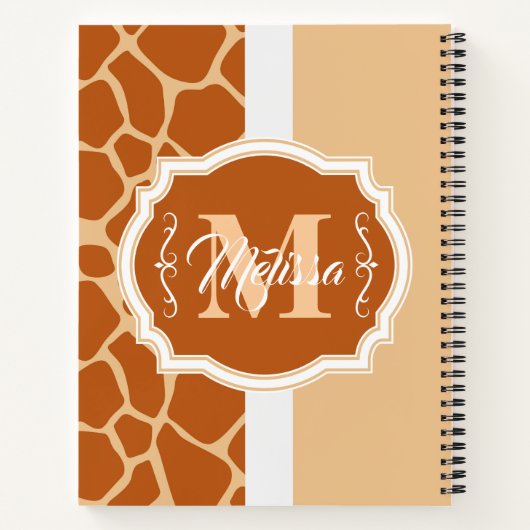 Giraffe Print Monogram Notizblock (Rückseite)