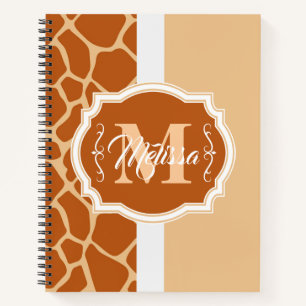 Giraffe Print Monogram Notizblock