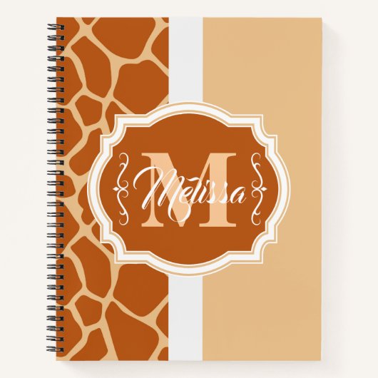 Giraffe Print Monogram Notizblock (Vorderseite)