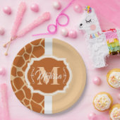 Giraffe Print Monogram Pappteller (Party)