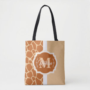 Giraffe Print Monogram Tasche