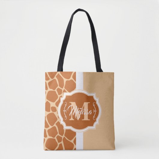Giraffe Print Monogram Tasche (Vorderseite)