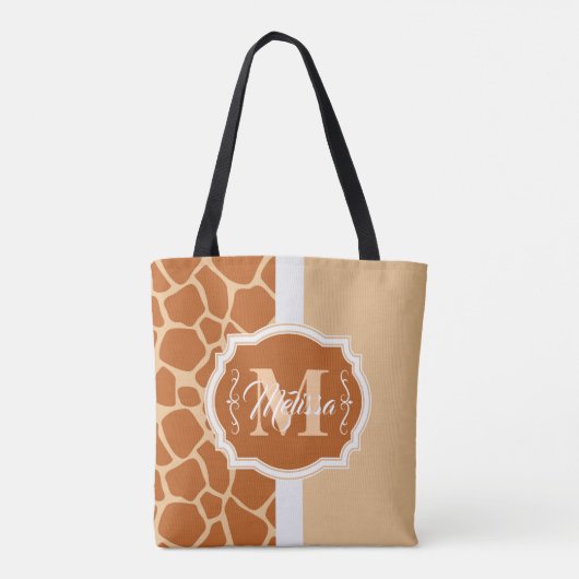 Giraffe Print Monogram Tasche (Rückseite)