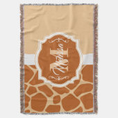Giraffe-Print-Monogramm Decke (Vorderseite Vertikal)