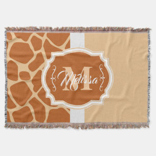 Giraffe-Print-Monogramm Decke