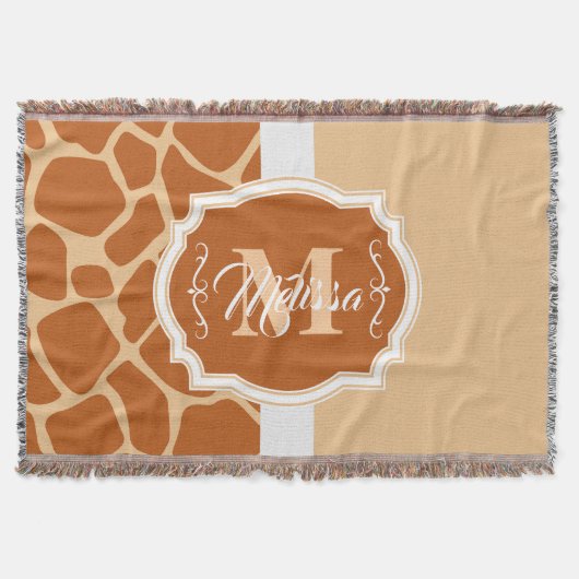 Giraffe-Print-Monogramm Decke (Vorderseite)