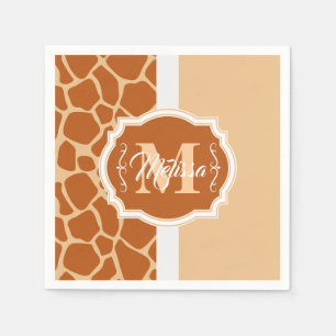Giraffe-Print-Monogramm Serviette