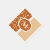 Giraffe-Print-Monogramm Serviette (Ecke)