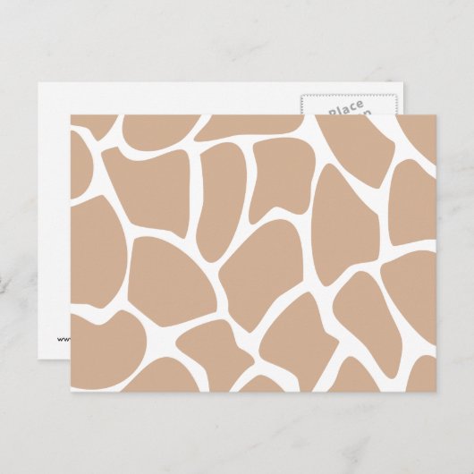 Giraffe Print Muster in Beige. Postkarte (Vorne/Hinten)