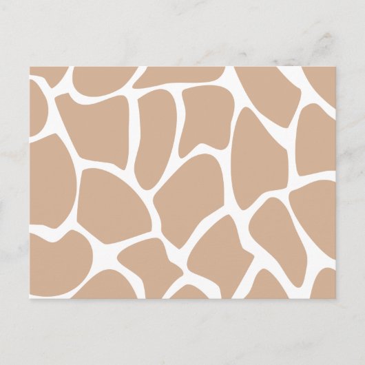 Giraffe Print Muster in Beige. Postkarte (Vorderseite)