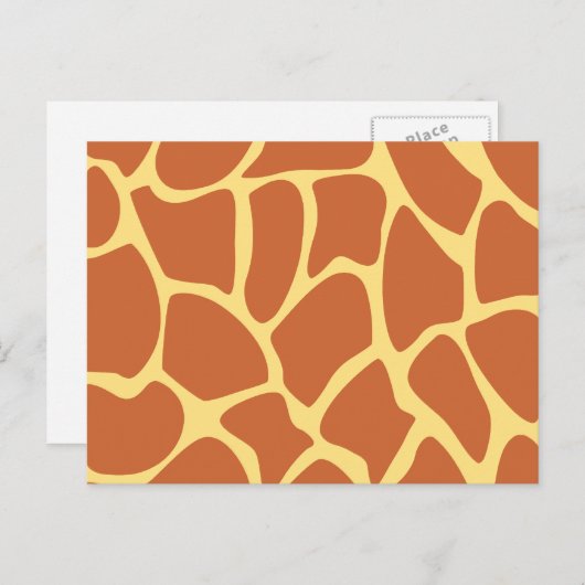 Giraffe Print Muster in Braun und Gelb. Postkarte (Vorne/Hinten)