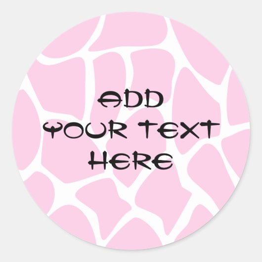 Giraffe Print Muster in Candy Pink. Runder Aufkleber (Vorderseite)