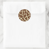Giraffe Print Muster in Dunkelbraun. Runder Aufkleber (Tasche)