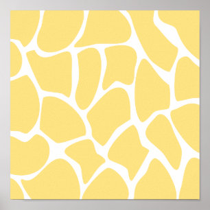 Giraffe Print Muster in Gelb. Poster