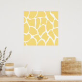 Giraffe Print Muster in Gelb. Poster (Küche)