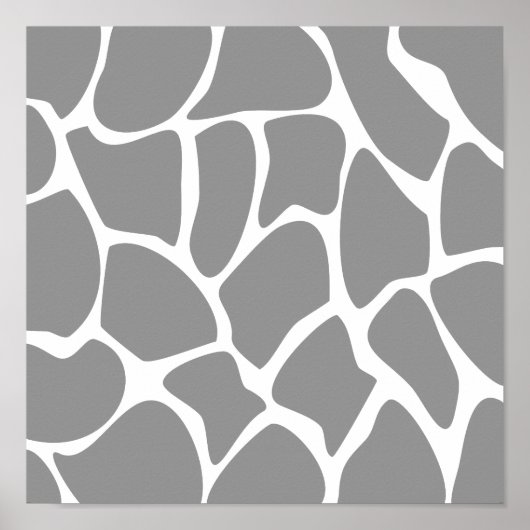 Giraffe Print Muster in Grau. Poster (Vorne)