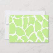 Giraffe Print Muster in Light Lime Green. RSVP Karte (Rückseite)