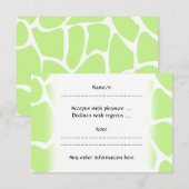Giraffe Print Muster in Light Lime Green. RSVP Karte (Vorne/Hinten)