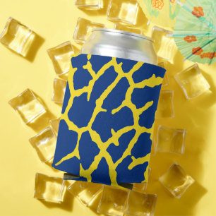 Giraffe Print Navy Yellow Dosenkühler