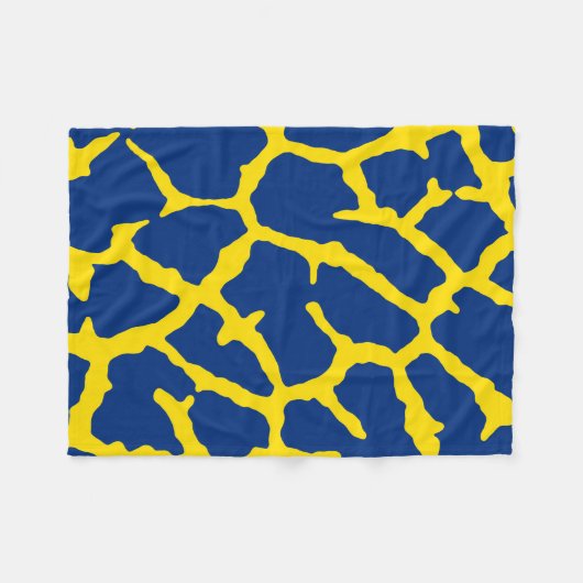 Giraffe Print Navy Yellow Fleecedecke (Vorderseite (Horizontal))