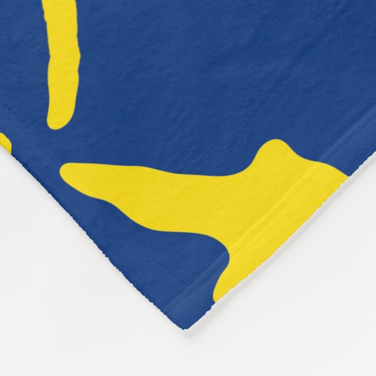 Giraffe Print Navy Yellow Fleecedecke (Ecke)
