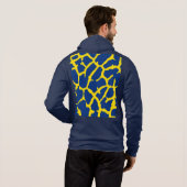 Giraffe Print Navy Yellow Hoodie (Schwarz voll)