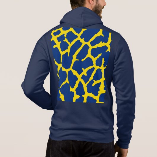 Giraffe Print Navy Yellow Hoodie (Rückseite)