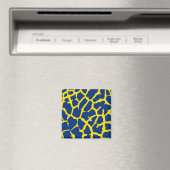 Giraffe Print Navy Yellow Magnet (In Situ (Geschirrspüler))