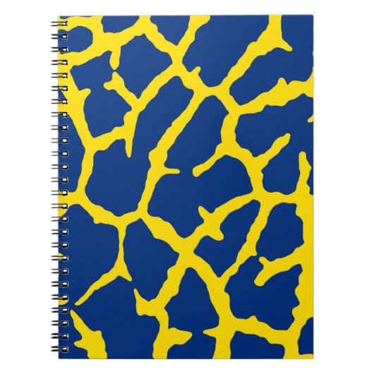 Giraffe Print Navy Yellow Notizblock (Vorderseite)