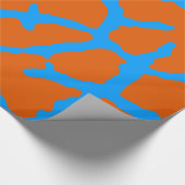 Giraffe Print Orange Cyan Geschenkpapier (Ecke)
