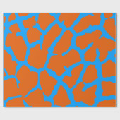 Giraffe Print Orange Cyan Geschenkpapier (Flach)