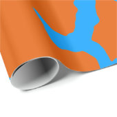 Giraffe Print Orange Cyan Geschenkpapier (Rolleneckpunkt)