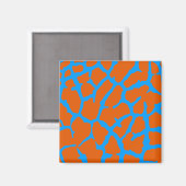 Giraffe Print Orange Cyan Magnet (Vorderseite/Rückseite)