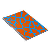 Giraffe Print Orange Cyan Notizblock (Rechte Seite)