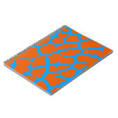 Giraffe Print Orange Cyan Notizblock (Linke Seite)