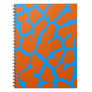 Giraffe Print Orange Cyan Notizblock