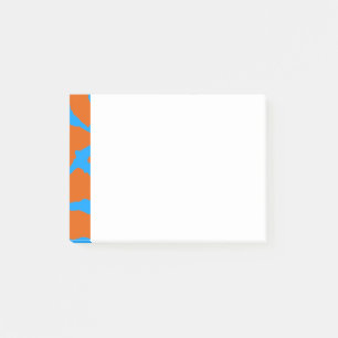 Giraffe Print Orange Cyan Post-it Klebezettel