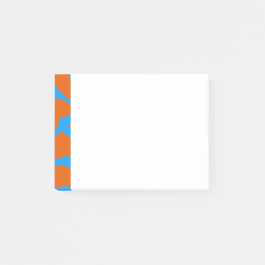 Giraffe Print Orange Cyan Post-it Klebezettel (Vorderseite)