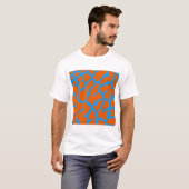Giraffe Print Orange Cyan T-Shirt (Vorne ganz)