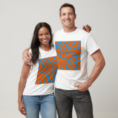 Giraffe Print Orange Cyan T-Shirt (Unisex)