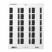 Giraffe Print Pattern. Design für Tierdrucke, schw Adressaufkleber (Vorne)