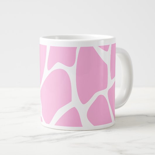 Giraffe Print Pattern in Candy Pink. Jumbo-Tasse (Vorderseite Rechts)