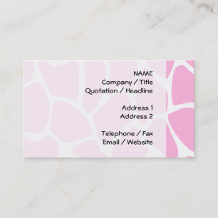 Giraffe Print Pattern in Candy Pink. Visitenkarte