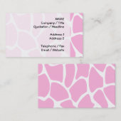 Giraffe Print Pattern in Candy Pink. Visitenkarte (Vorne/Hinten)