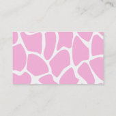 Giraffe Print Pattern in Candy Pink. Visitenkarte (Rückseite)