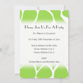 Giraffe Print Pattern in Lime Green. Einladung (Rückseite)