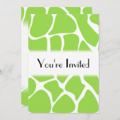 Giraffe Print Pattern in Lime Green. Einladung (Vorne/Hinten)