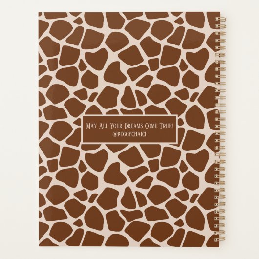 Giraffe Print Pattern Planner Planer (Rückseite)